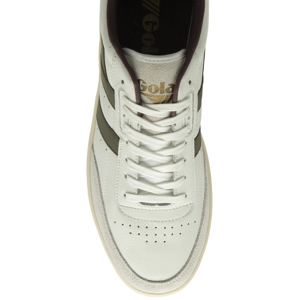 Gola Classics Contact Leather Sneakers Blancas Kaki Burdeos Colombia | 248LADYEB