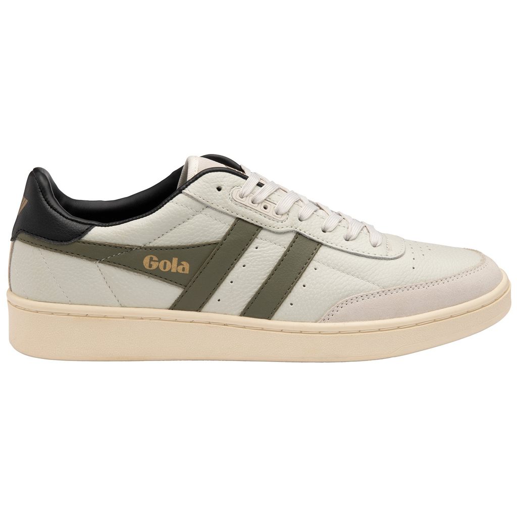 Gola Classics Contact Leather Sneakers Blancas Kaki Negras Colombia | 340BYEGMT