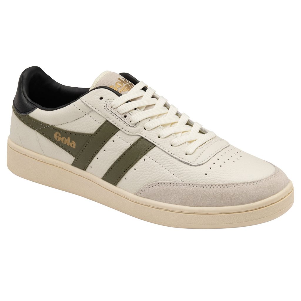 Gola Classics Contact Leather Sneakers Blancas Kaki Negras Colombia | 340BYEGMT