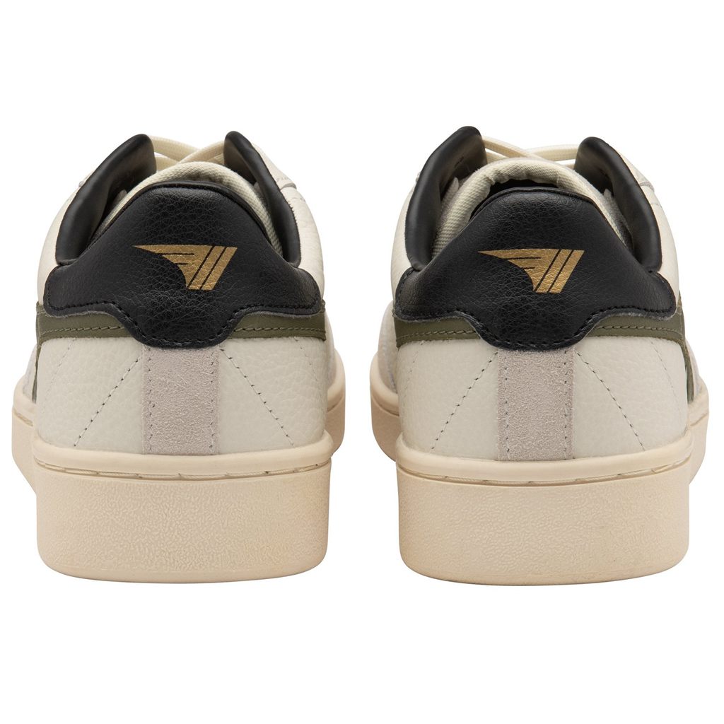 Gola Classics Contact Leather Sneakers Blancas Kaki Negras Colombia | 340BYEGMT