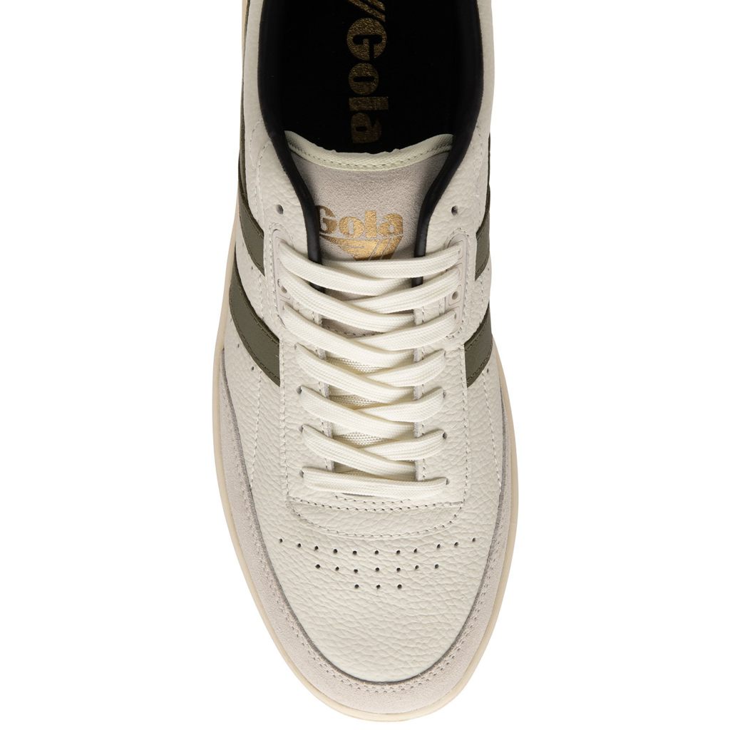 Gola Classics Contact Leather Sneakers Blancas Kaki Negras Colombia | 340BYEGMT