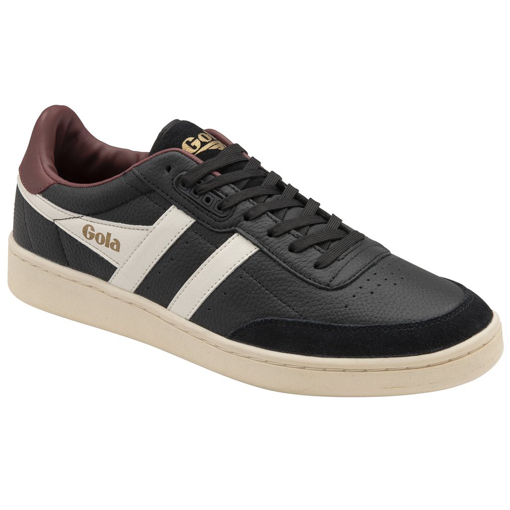 Gola Classics Contact Leather Sneakers Negras Blancas Burdeos Colombia | 731DXWKBU