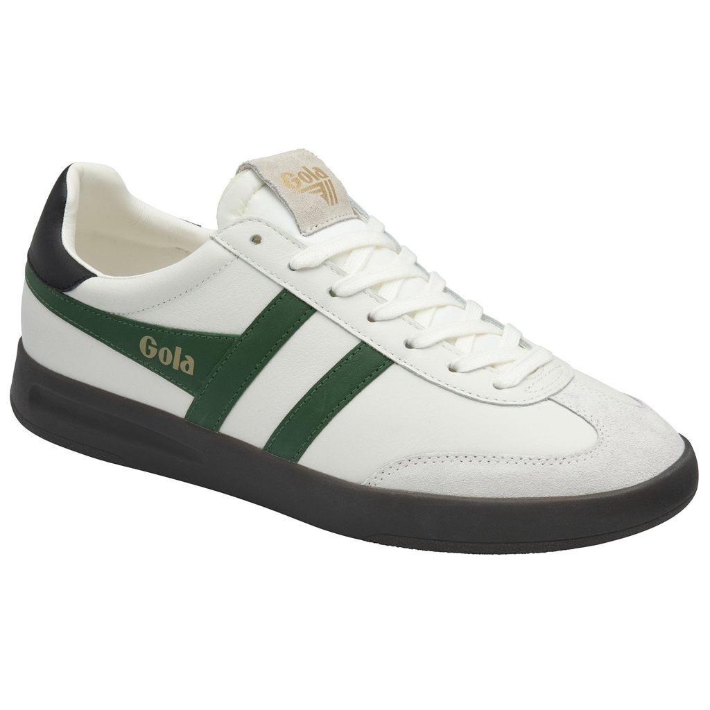 Gola Classics Cyclone Leather Sneakers Blancas Negras Verde Menta Colombia | 938MCPLKF