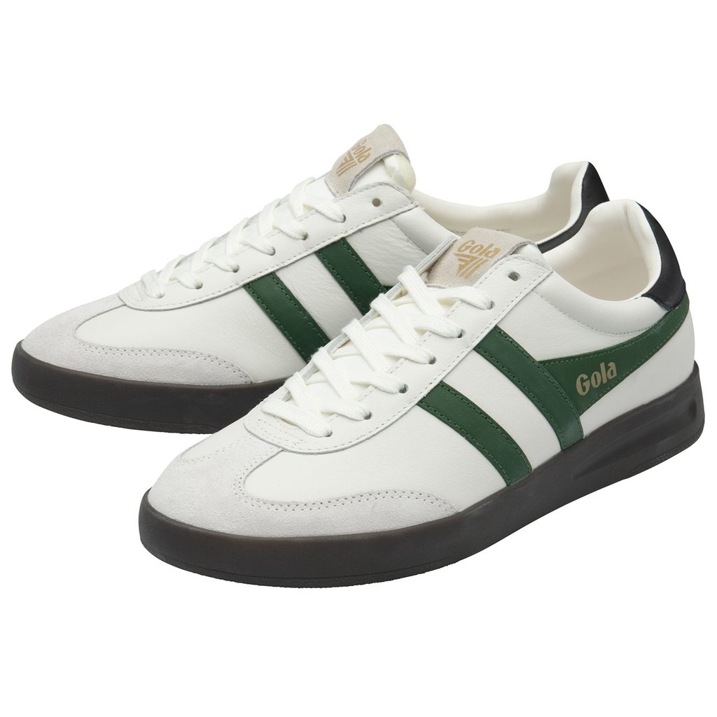 Gola Classics Cyclone Leather Sneakers Blancas Negras Verde Menta Colombia | 938MCPLKF
