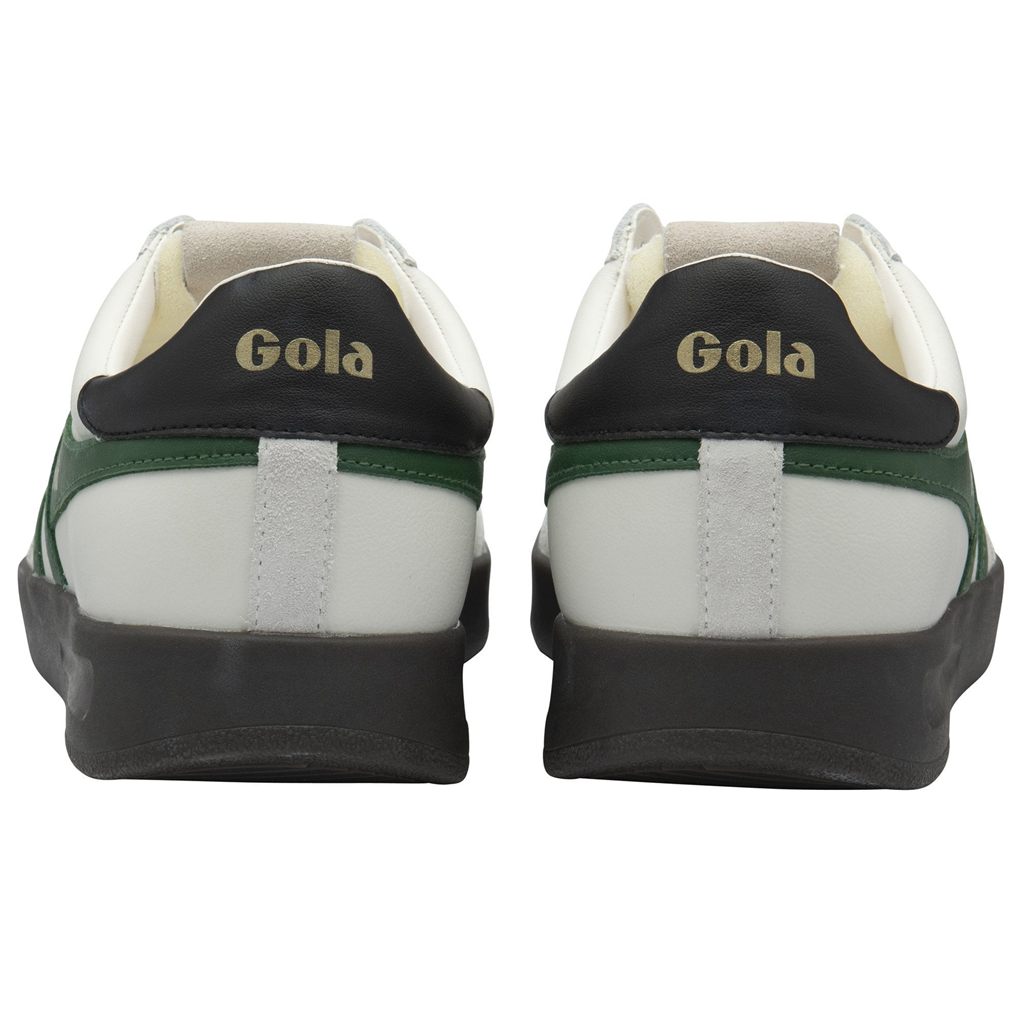 Gola Classics Cyclone Leather Sneakers Blancas Negras Verde Menta Colombia | 938MCPLKF