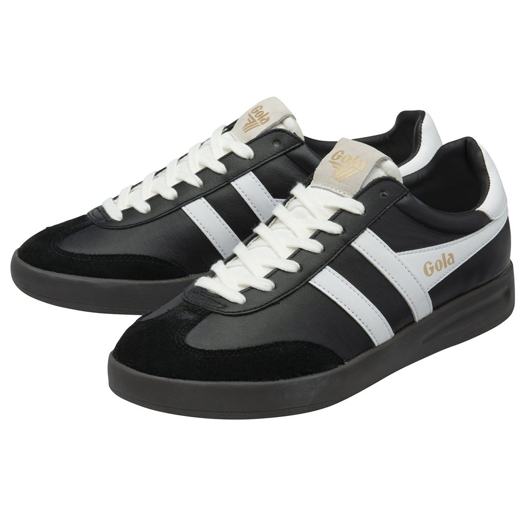 Gola Classics Cyclone Leather Sneakers Negras Blancas Verde Menta Colombia | 913TEWKCX