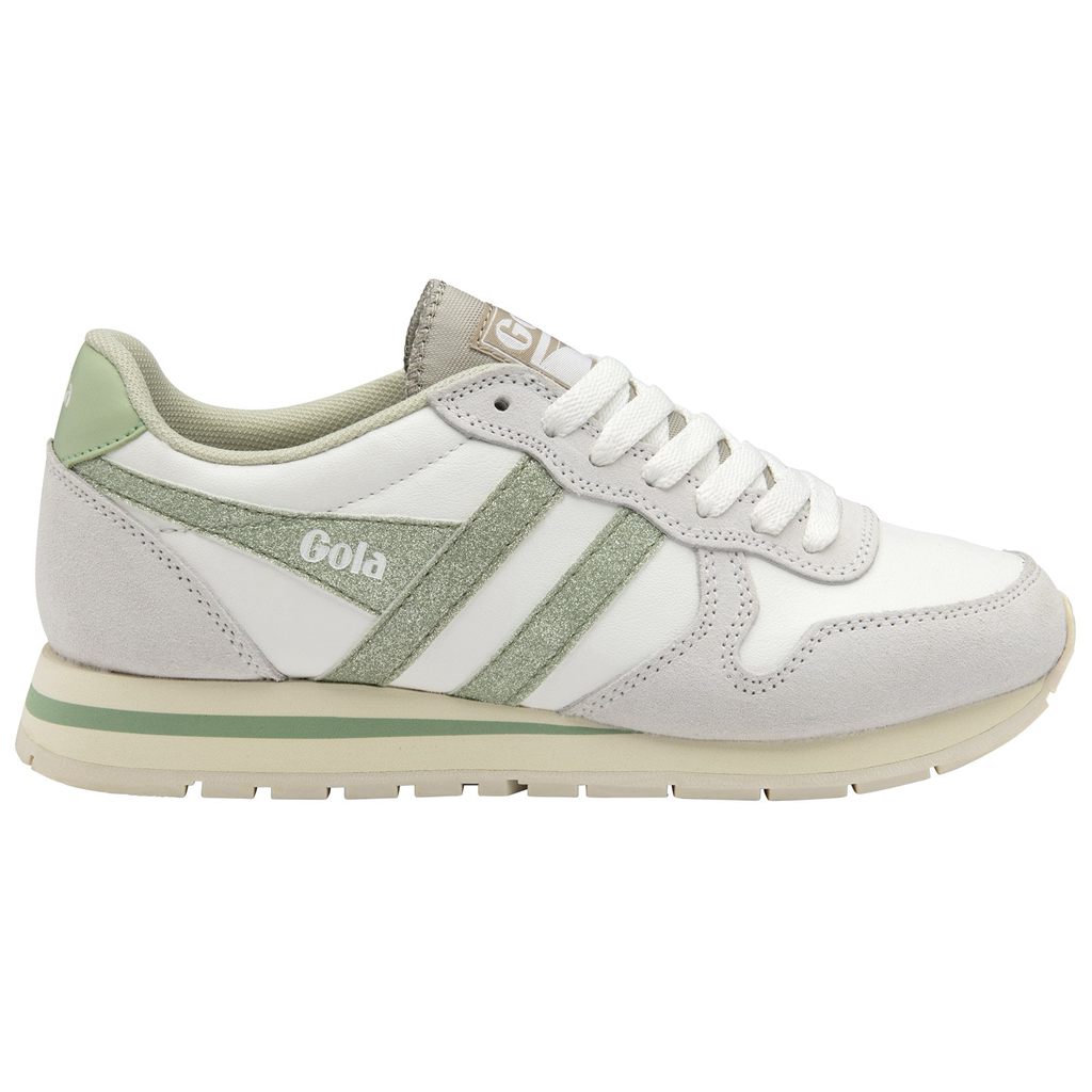 Gola Classics Daytona Glitter Sneakers Blancas Verde Claro Colombia | 253TSIZVR