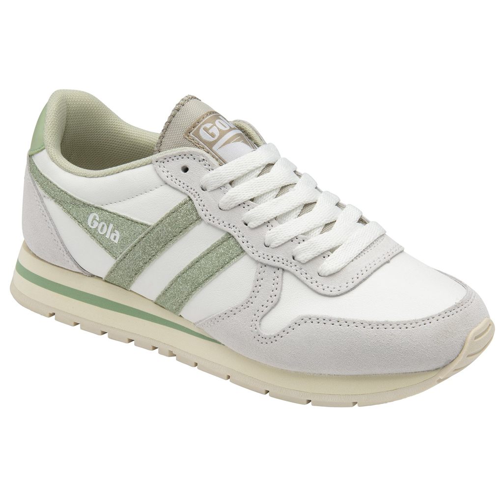 Gola Classics Daytona Glitter Sneakers Blancas Verde Claro Colombia | 253TSIZVR