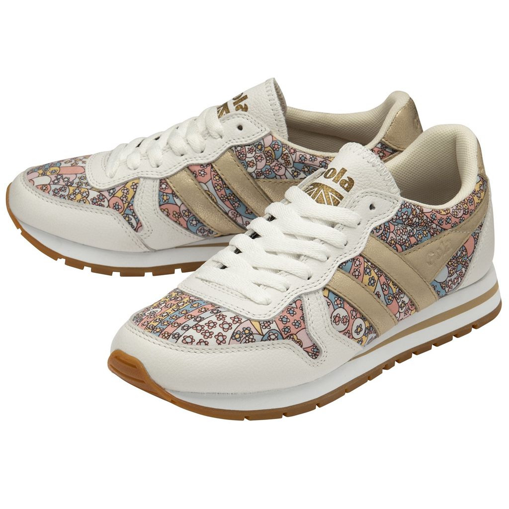 Gola Classics Daytona LBTY CP Sneakers Blancas Doradas Colombia | 154EGUDWA