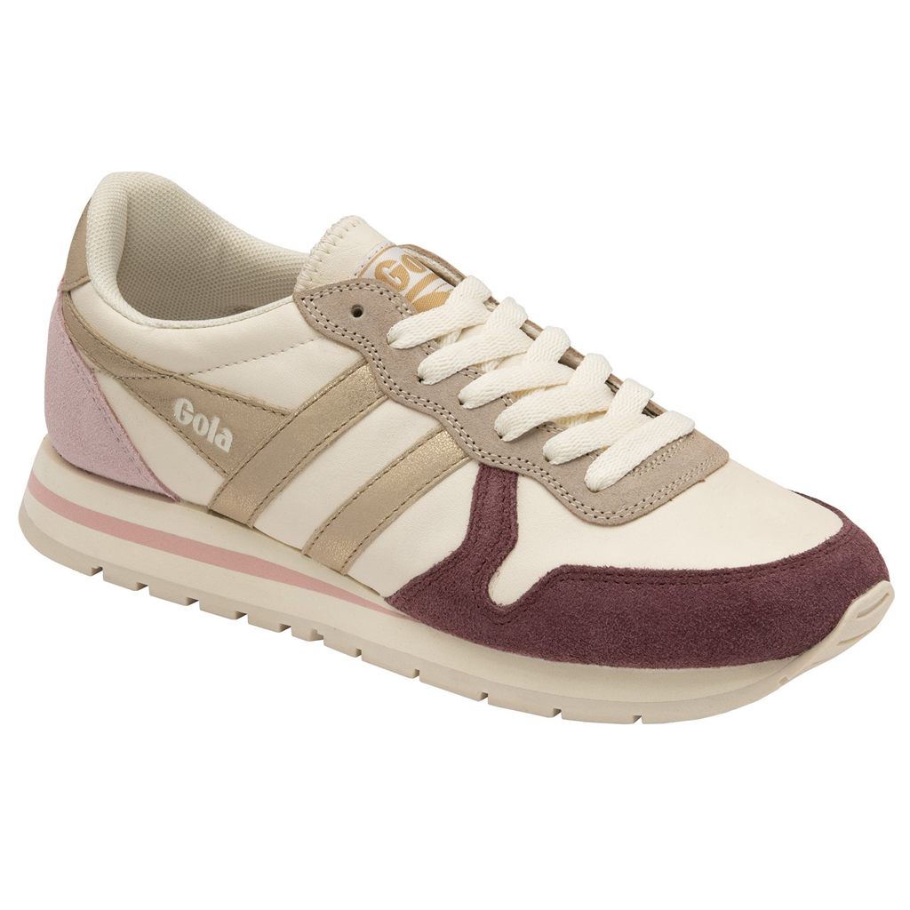 Gola Classics Daytona Quadrant Sneakers Blancas Doradas Rosas Colombia | 085TAOHMW