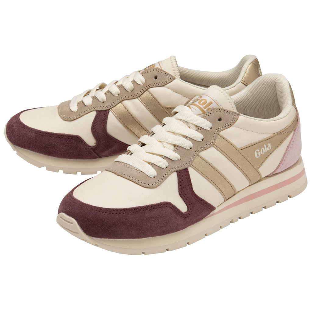 Gola Classics Daytona Quadrant Sneakers Blancas Doradas Rosas Colombia | 085TAOHMW