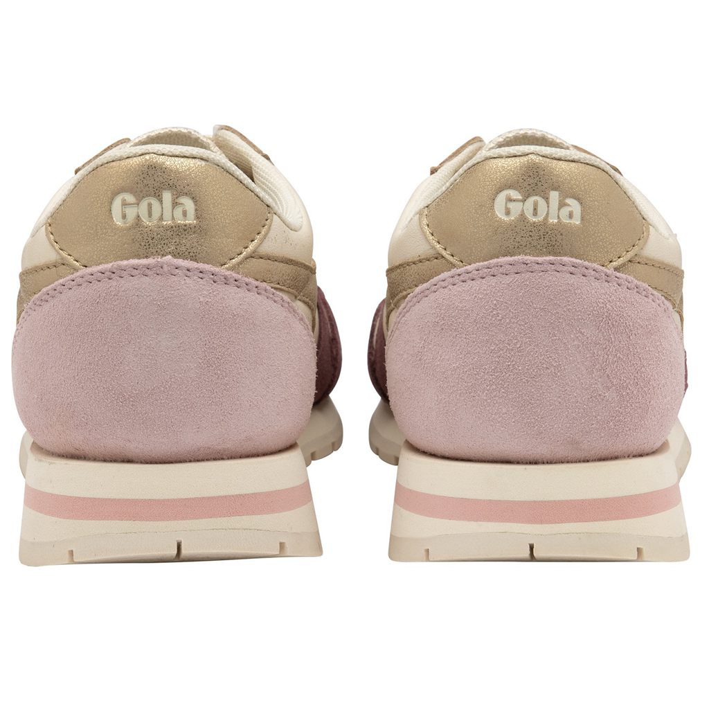 Gola Classics Daytona Quadrant Sneakers Blancas Doradas Rosas Colombia | 085TAOHMW