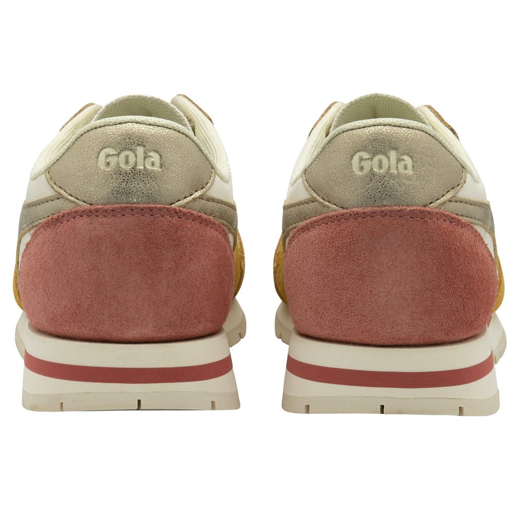 Gola Classics Daytona Quadrant Sneakers Blancas Doradas Colombia | 741ELCRID