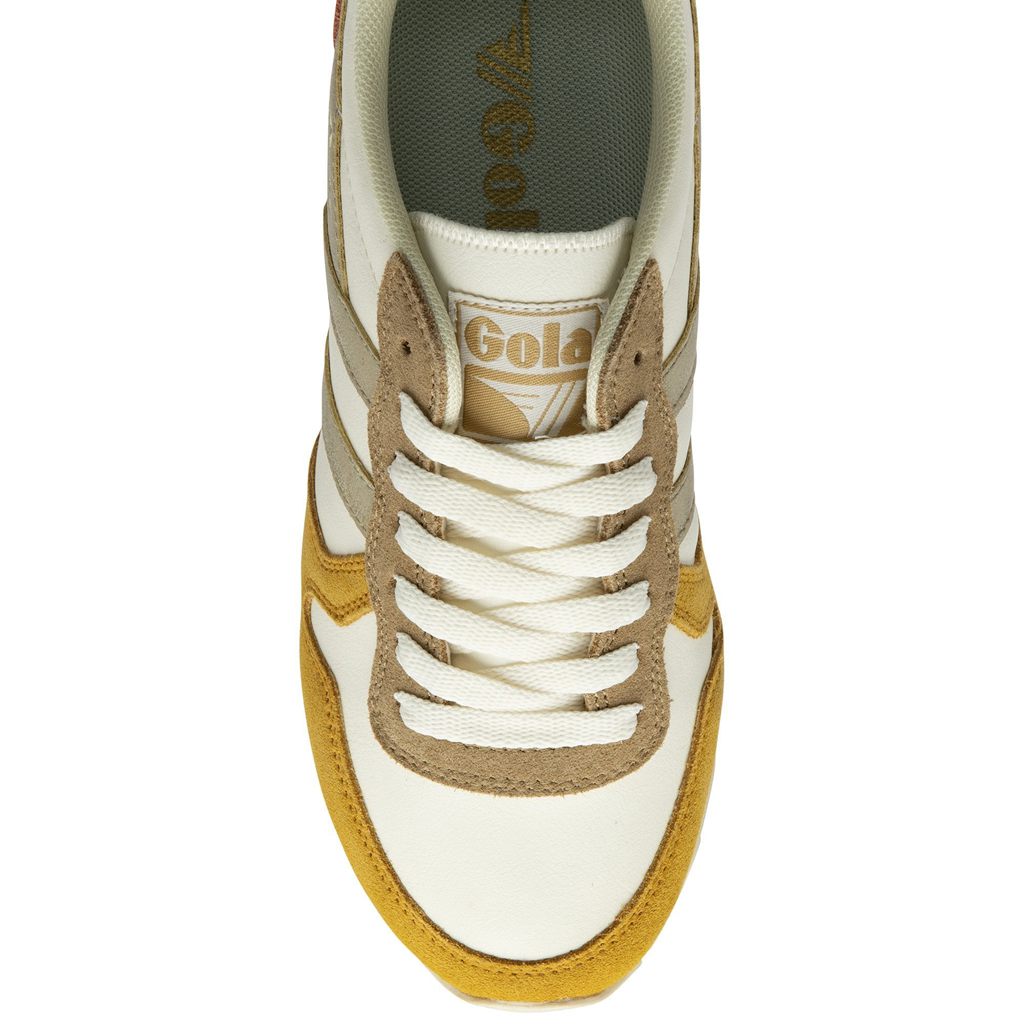 Gola Classics Daytona Quadrant Sneakers Blancas Doradas Colombia | 741ELCRID