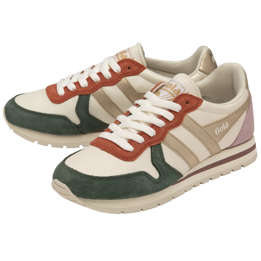 Gola Classics Daytona Quadrant Sneakers Blancas Doradas Rosas Colombia | 782DTJMSW