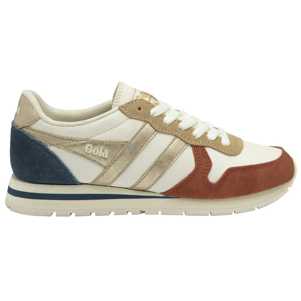 Gola Classics Daytona Quadrant Sneakers Blancas Naranjas Doradas Colombia | 835KHSCXY