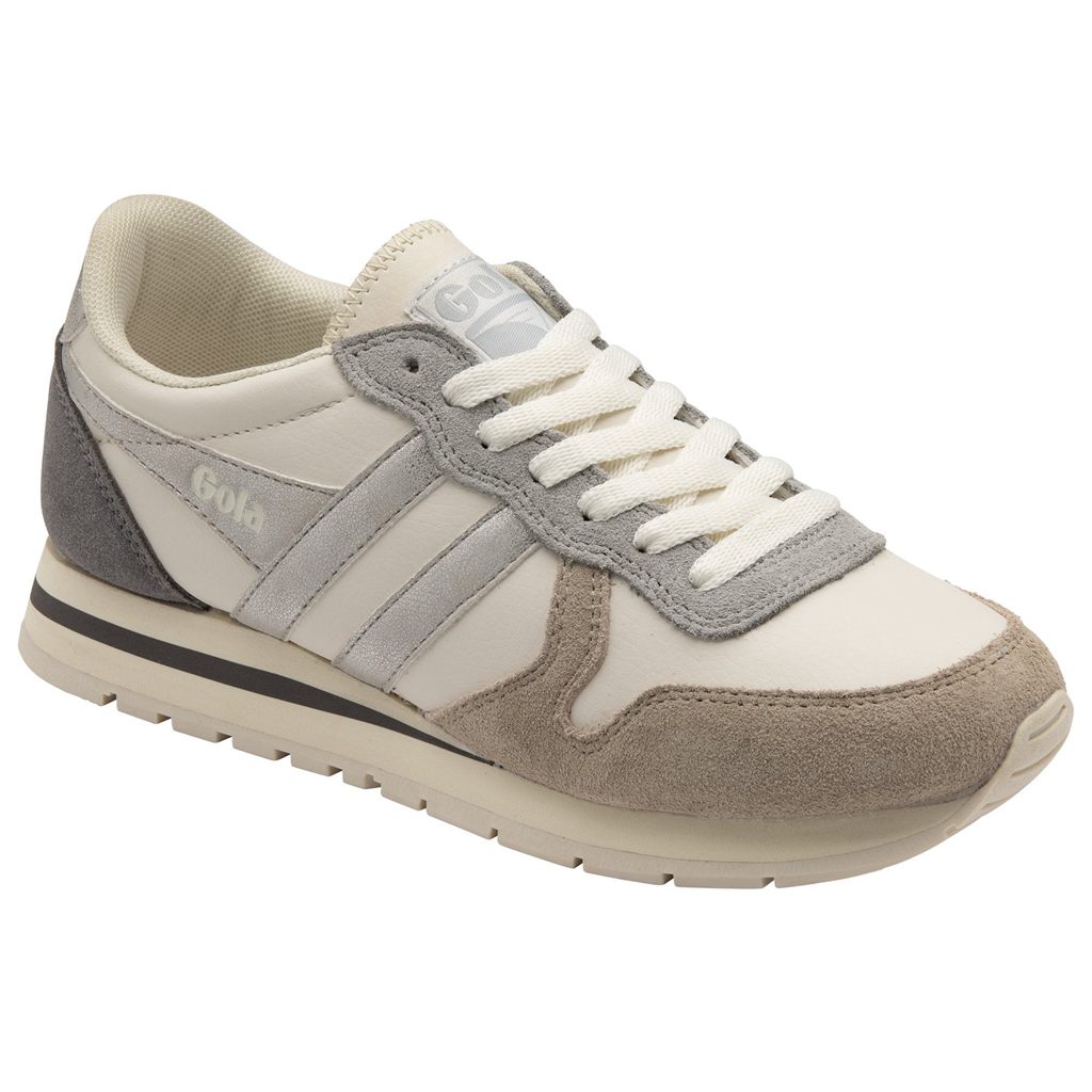 Gola Classics Daytona Quadrant Sneakers Blancas Gris Plateadas Colombia | 712GVARQN