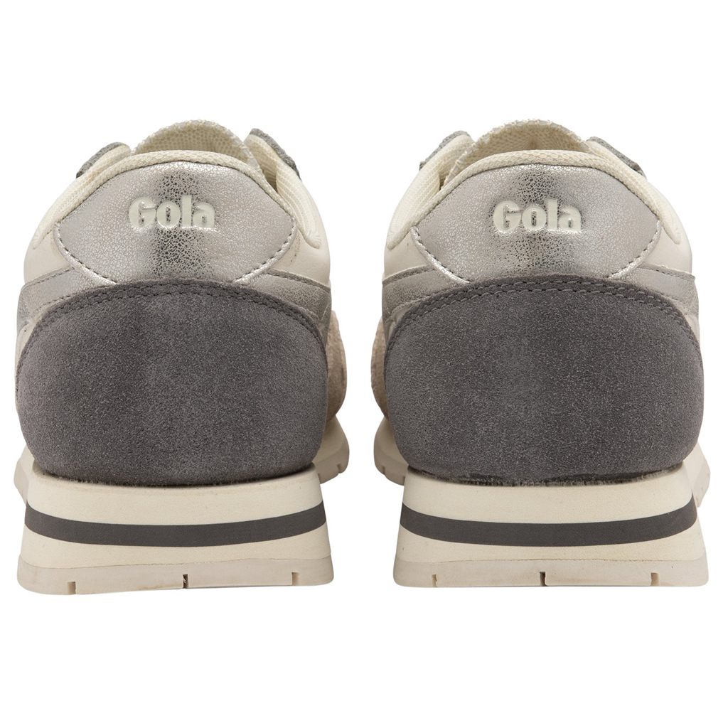 Gola Classics Daytona Quadrant Sneakers Blancas Gris Plateadas Colombia | 712GVARQN