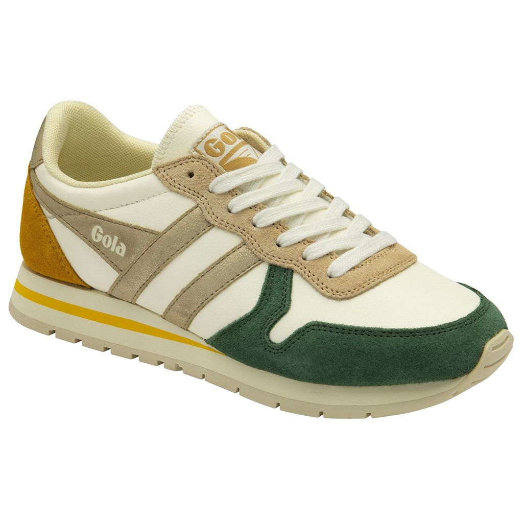 Gola Classics Daytona Quadrant Sneakers Blancas Doradas Colombia | 635KLQBHM