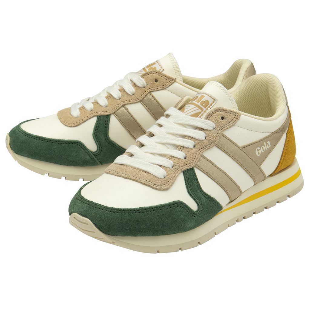 Gola Classics Daytona Quadrant Sneakers Blancas Doradas Colombia | 635KLQBHM
