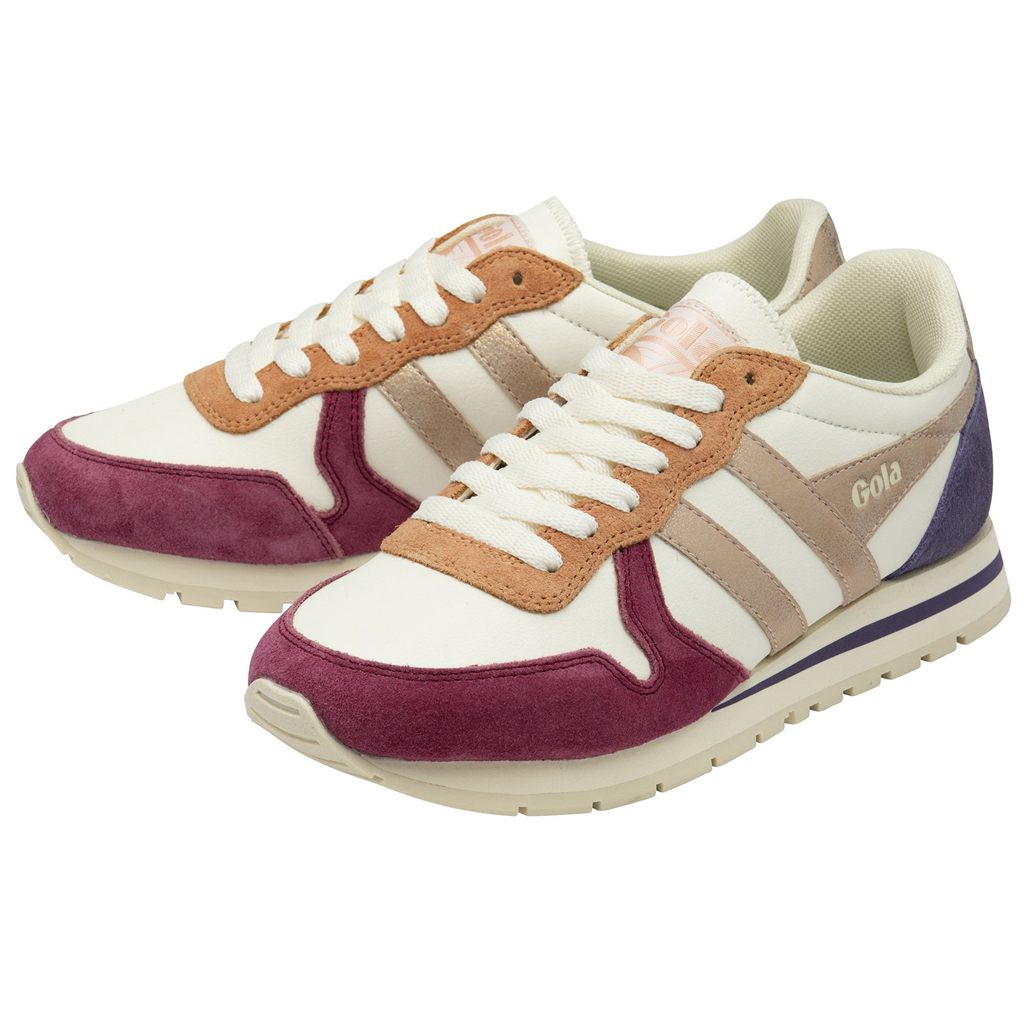 Gola Classics Daytona Quadrant Sneakers Blancas Rosas Doradas Colombia | 274UZIWSL