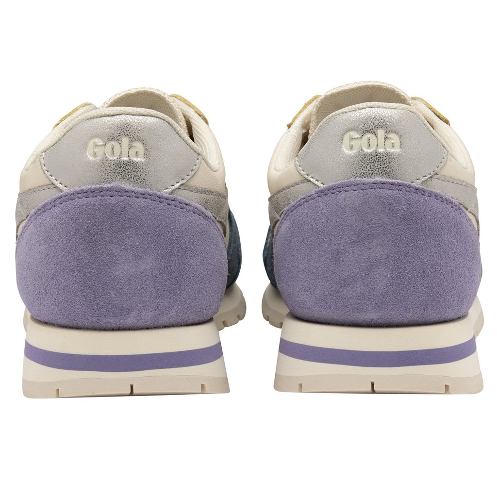 Gola Classics Daytona Quadrant Sneakers Blancas Plateadas Lavanda Colombia | 562TUEZAD