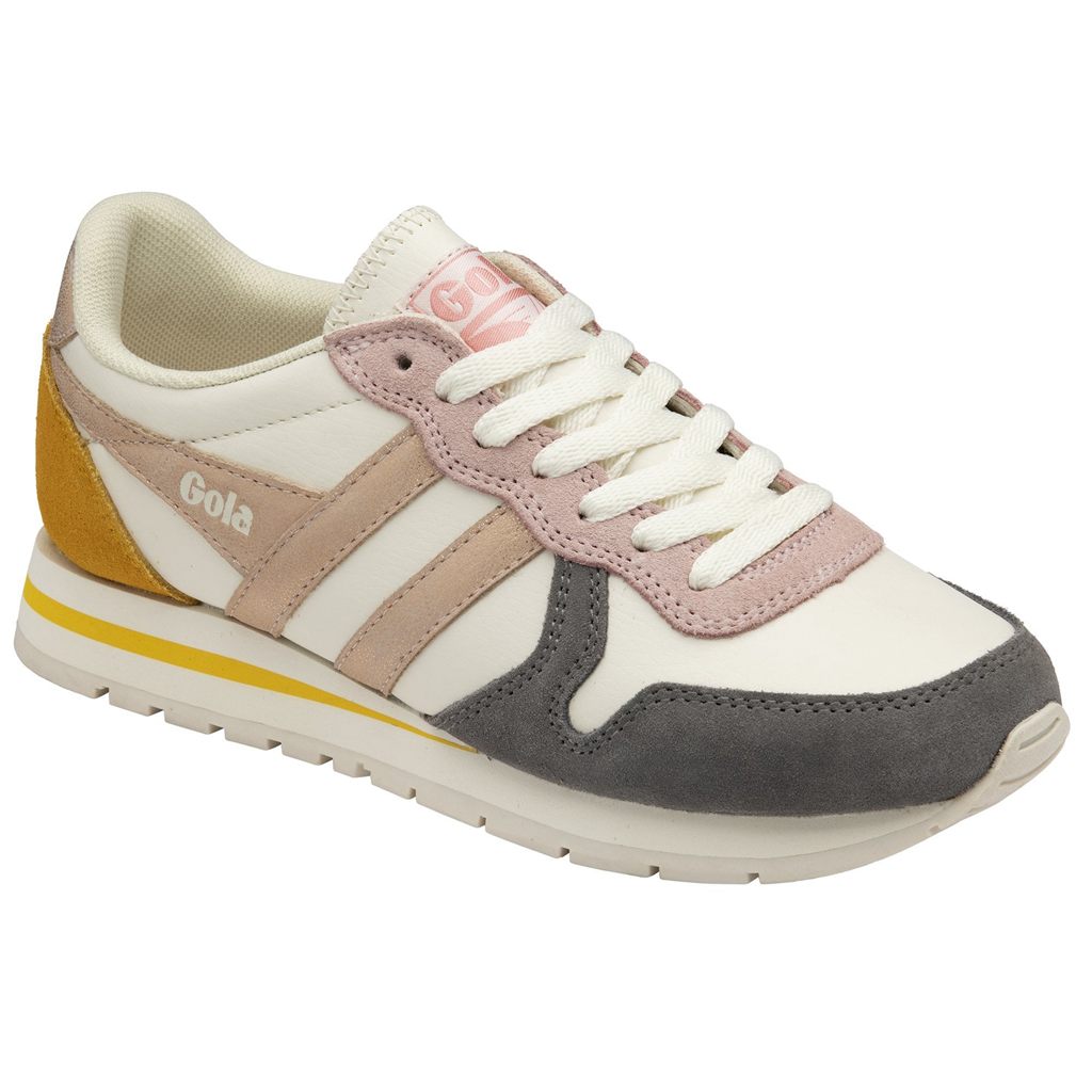 Gola Classics Daytona Quadrant Sneakers Blancas Rosas Doradas Colombia | 197FMZSVT
