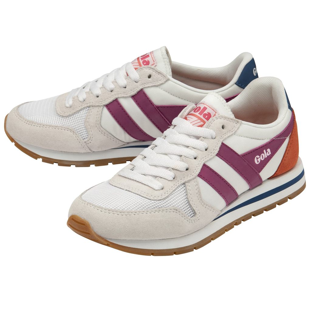 Gola Classics Daytona Sneakers Blancas Fucsia Azules Colombia | 809BCLRNS