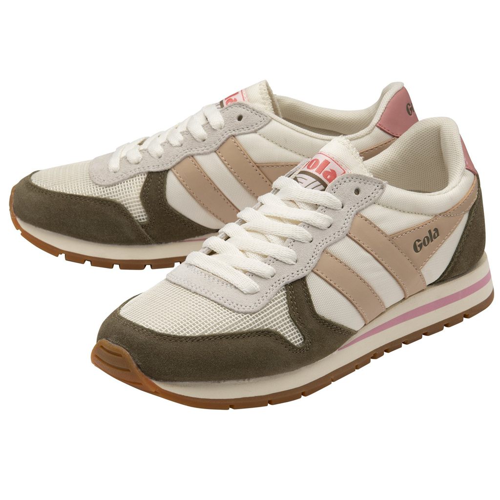 Gola Classics Daytona Sneakers Blancas Kaki Rosas Colombia | 259USTQFN
