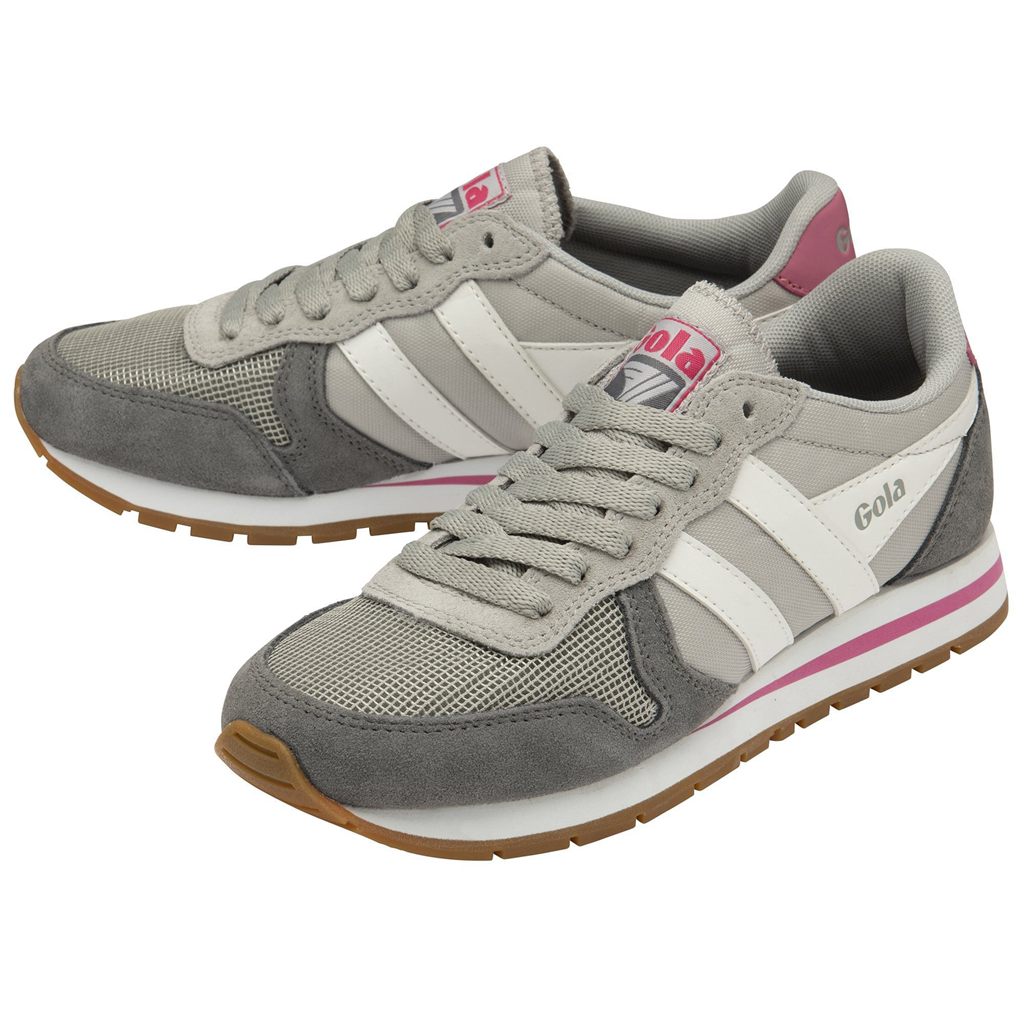Gola Classics Daytona Sneakers Gris Claro Blancas Rosas Colombia | 876PLDWCI