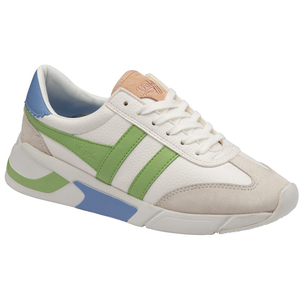 Gola Classics Eclipse California Sneakers Blancas Verde Azules Colombia | 716EUILPM