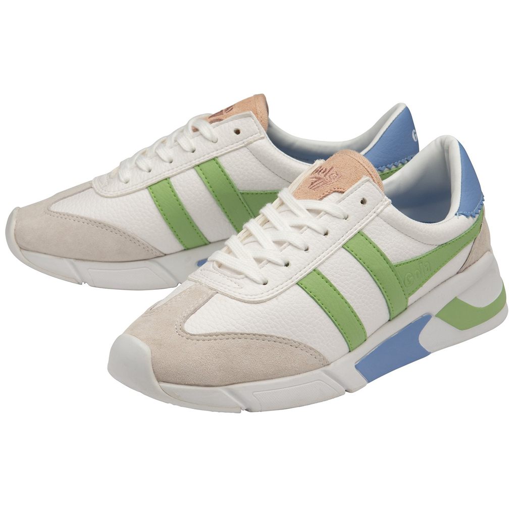Gola Classics Eclipse California Sneakers Blancas Verde Azules Colombia | 716EUILPM