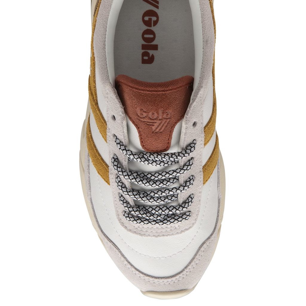 Gola Classics Eclipse Pure Sneakers Blancas Naranjas Colombia | 452MEBTUS