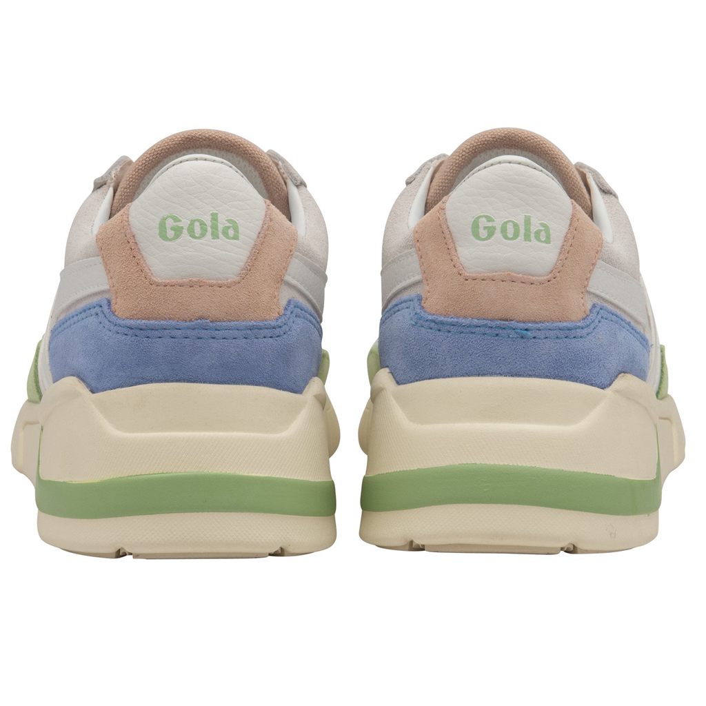 Gola Classics Eclipse Trident Sneakers Blancas Verde Azules Colombia | 192WKUOYS