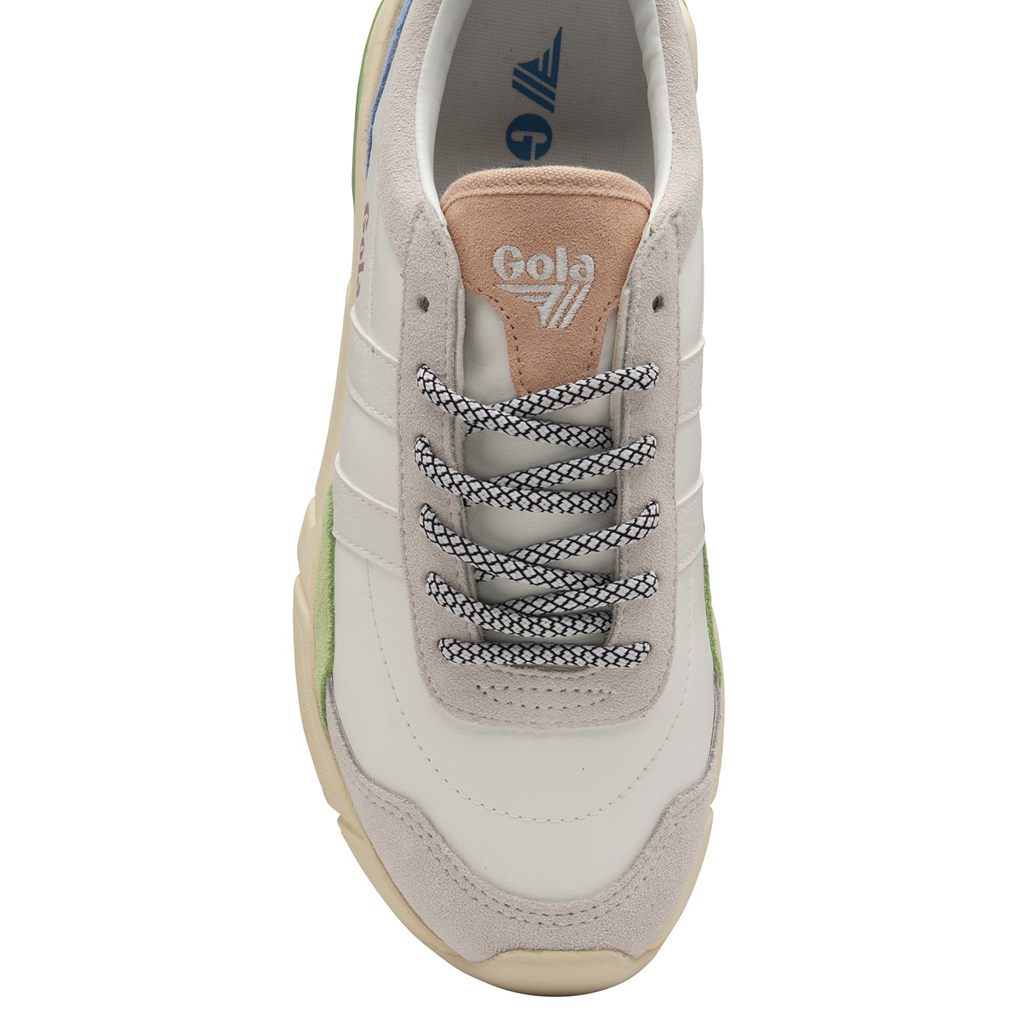 Gola Classics Eclipse Trident Sneakers Blancas Verde Azules Colombia | 192WKUOYS