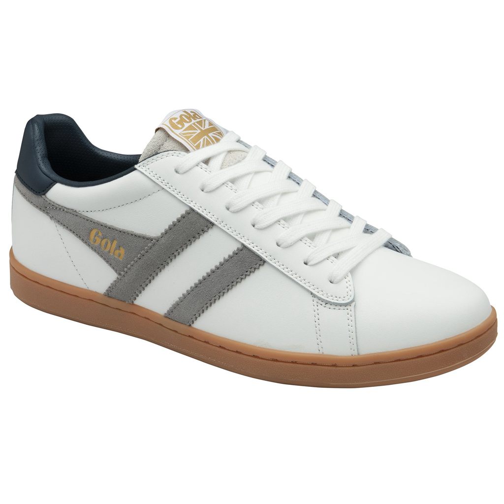 Gola Classics Equipe II Leather Sneakers Blancas Azul Marino Colombia | 405PBUDKM