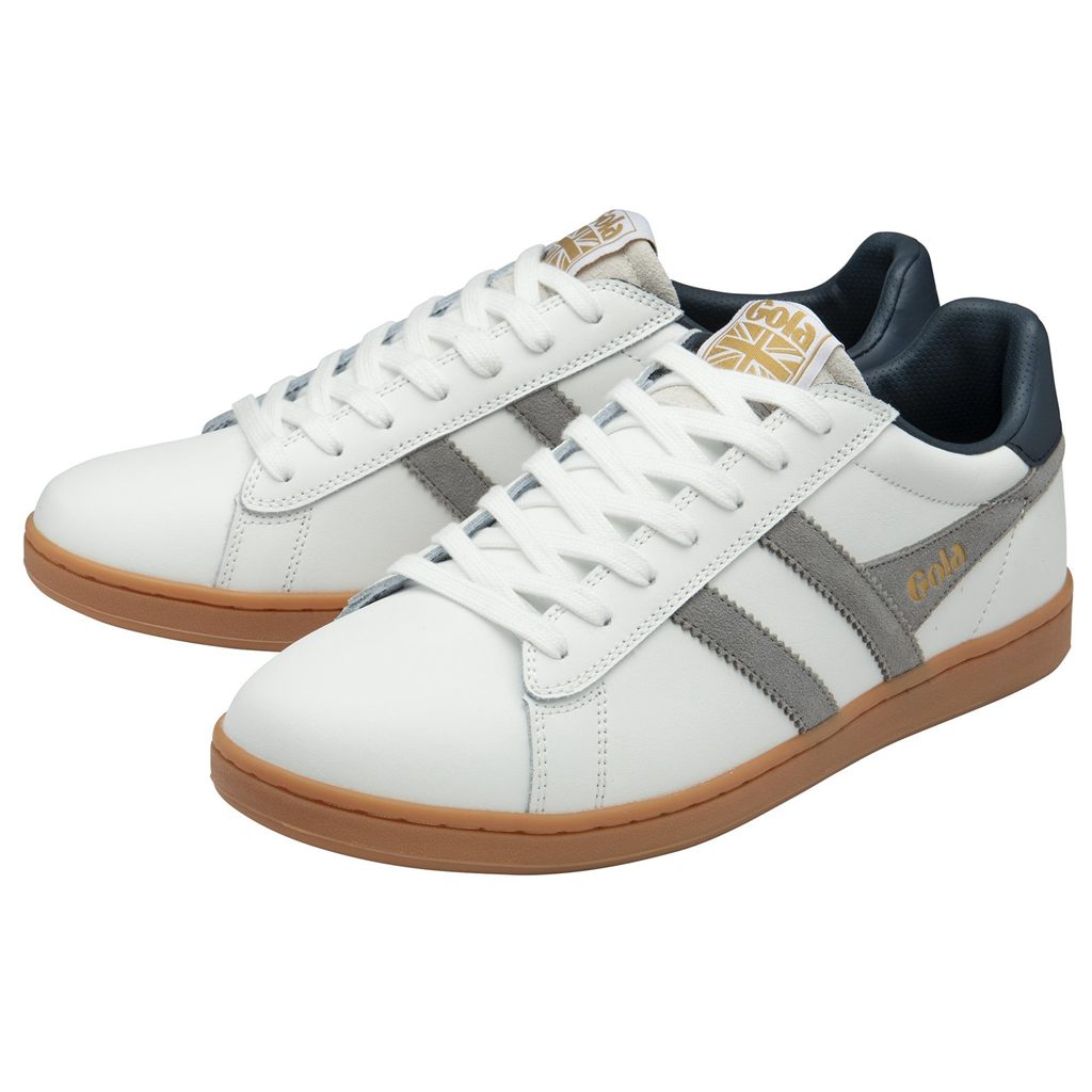 Gola Classics Equipe II Leather Sneakers Blancas Azul Marino Colombia | 405PBUDKM