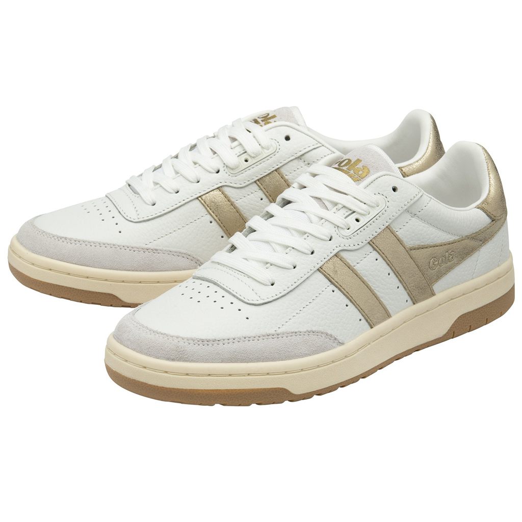 Gola Classics Falcon Mirror Sneakers Blancas Doradas Colombia | 524ULMNGC