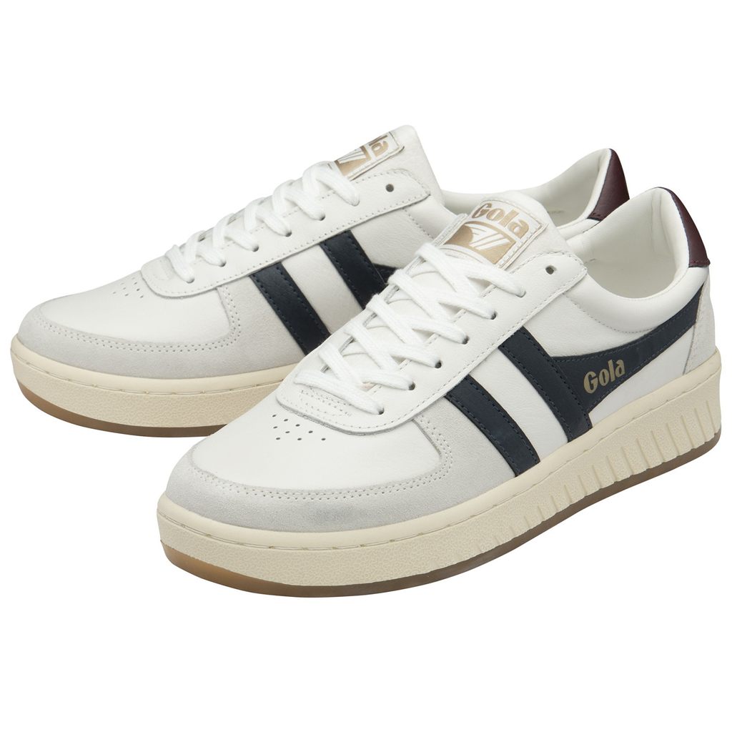 Gola Classics Grandslam Classic Sneakers Blancas Azul Marino Burdeos Colombia | 462EJWKIF