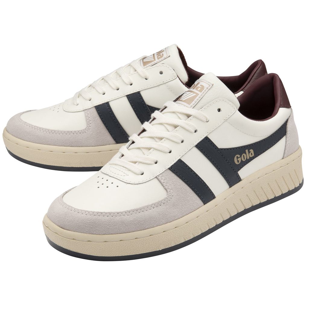 Gola Classics Grandslam Classic Sneakers Blancas Azul Marino Burdeos Colombia | 903RPYCAN