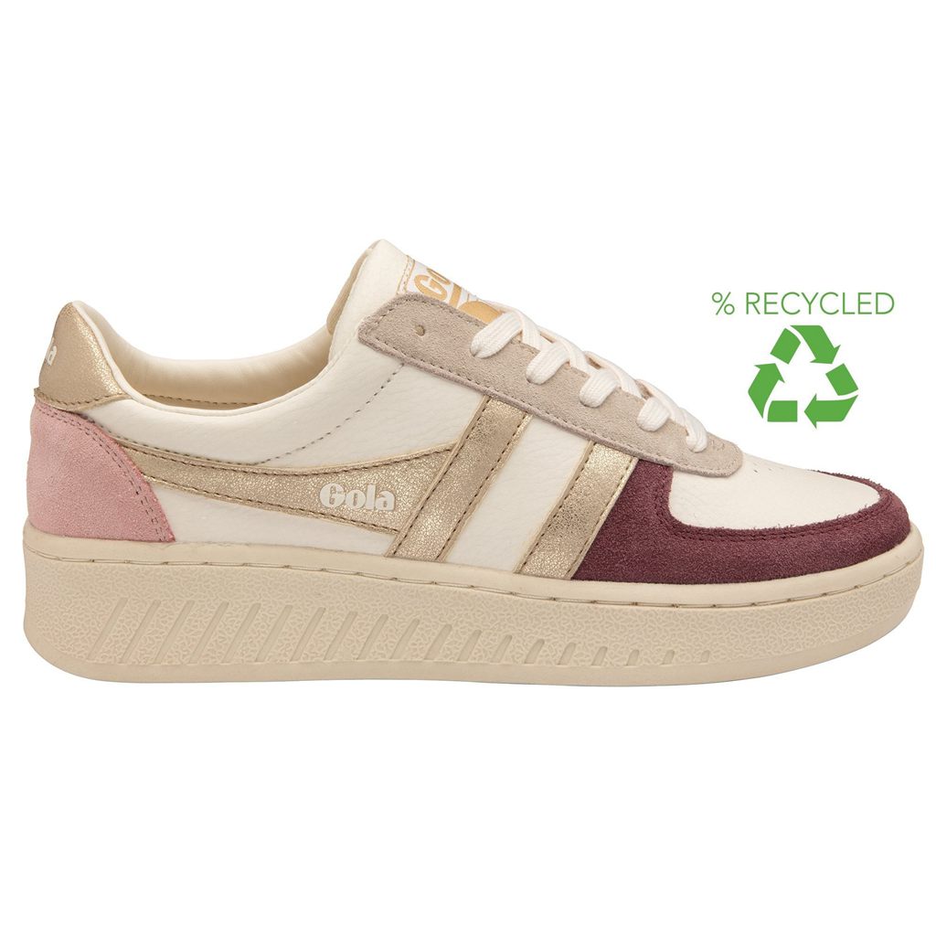 Gola Classics Grandslam Quadrant Sneakers Blancas Doradas Rosas Colombia | 074GNCJRT