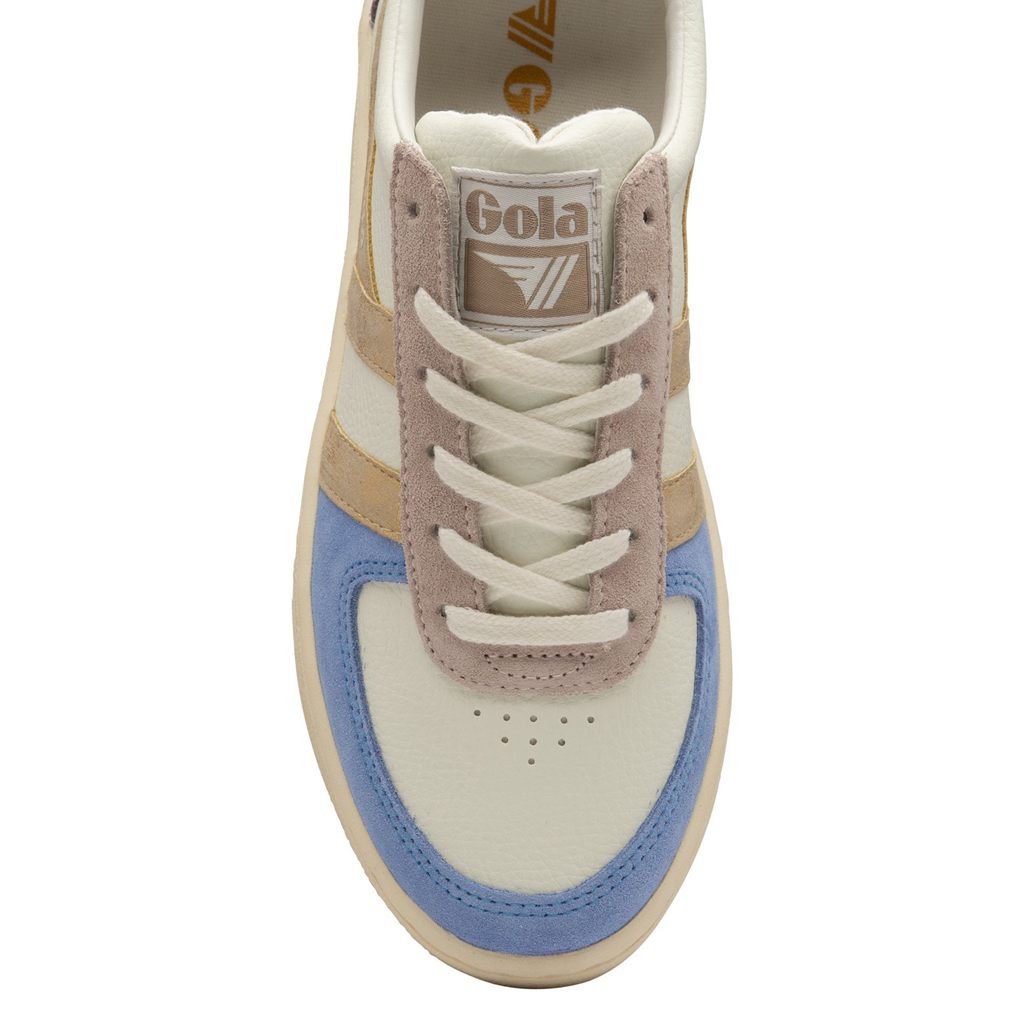 Gola Classics Grandslam Quadrant Sneakers Blancas Azules Doradas Colombia | 941RUMLKG