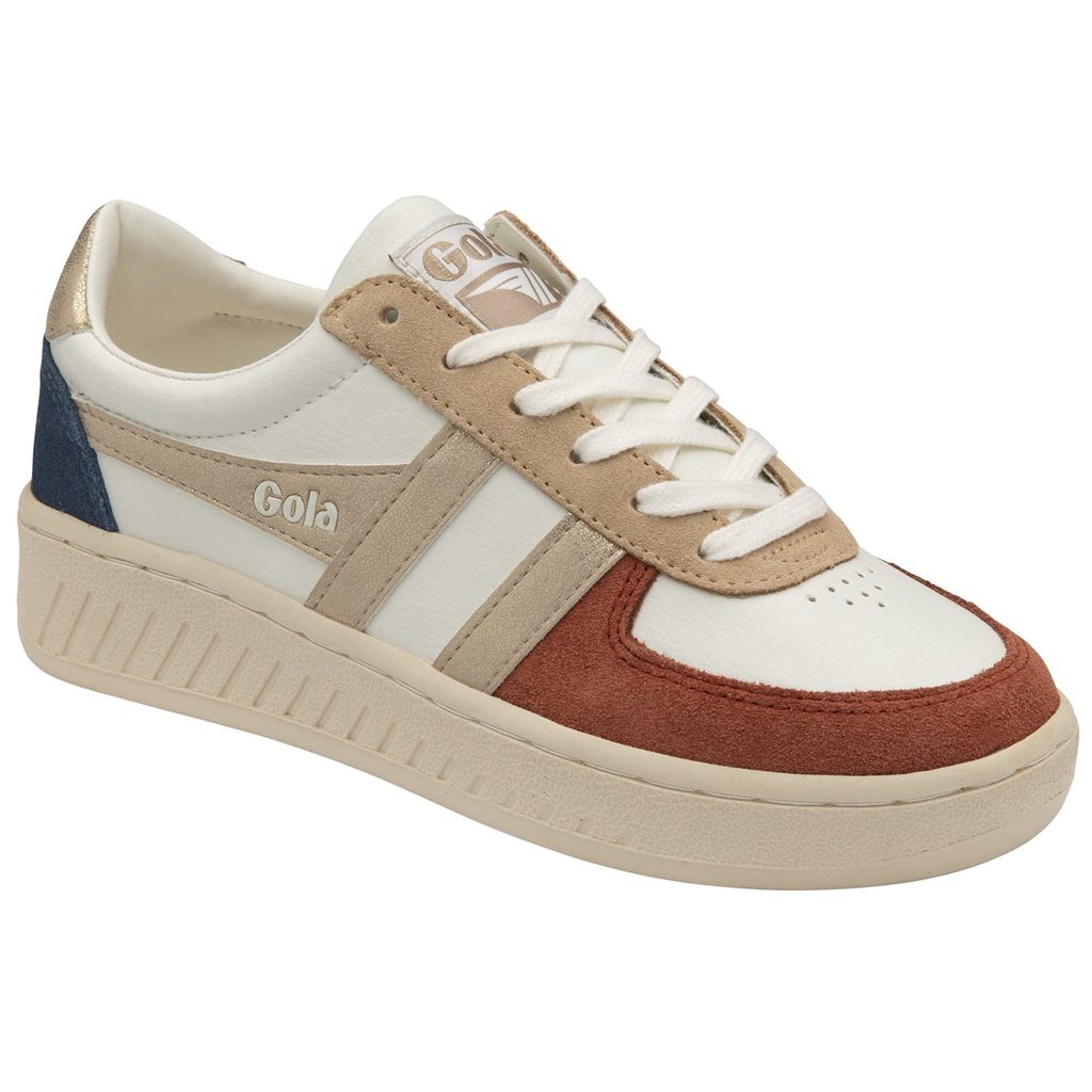 Gola Classics Grandslam Quadrant Sneakers Blancas Naranjas Doradas Colombia | 875ATHJNF