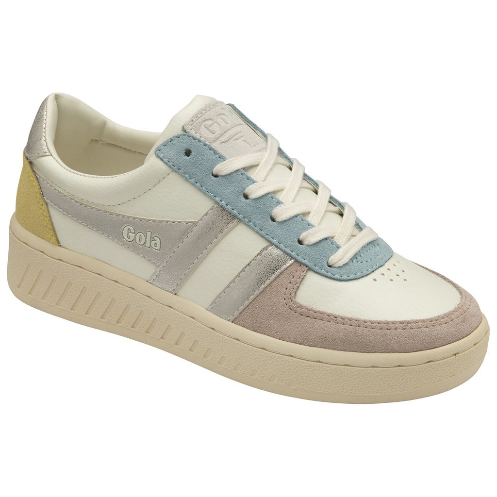 Gola Classics Grandslam Quadrant Sneakers Blancas Plateadas Limón Colombia | 850HKVQUT