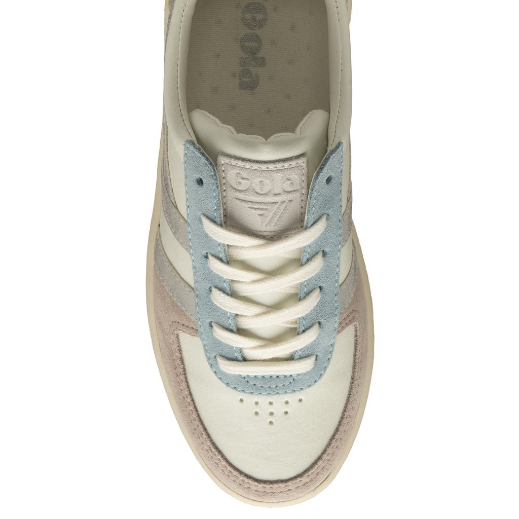 Gola Classics Grandslam Quadrant Sneakers Blancas Plateadas Limón Colombia | 850HKVQUT