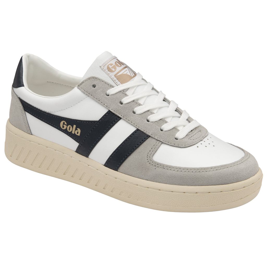 Gola Classics Grandslam Quadrant Sneakers Blancas Gris Claro Azul Marino Colombia | 215WKSDPV