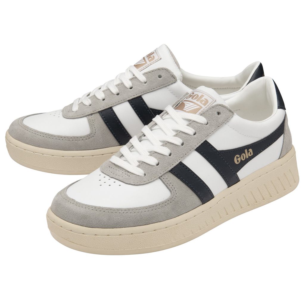 Gola Classics Grandslam Quadrant Sneakers Blancas Gris Claro Azul Marino Colombia | 215WKSDPV