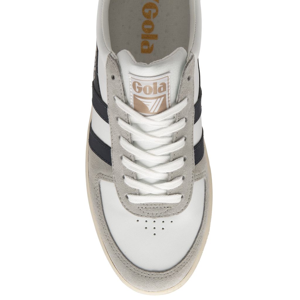 Gola Classics Grandslam Quadrant Sneakers Blancas Gris Claro Azul Marino Colombia | 215WKSDPV