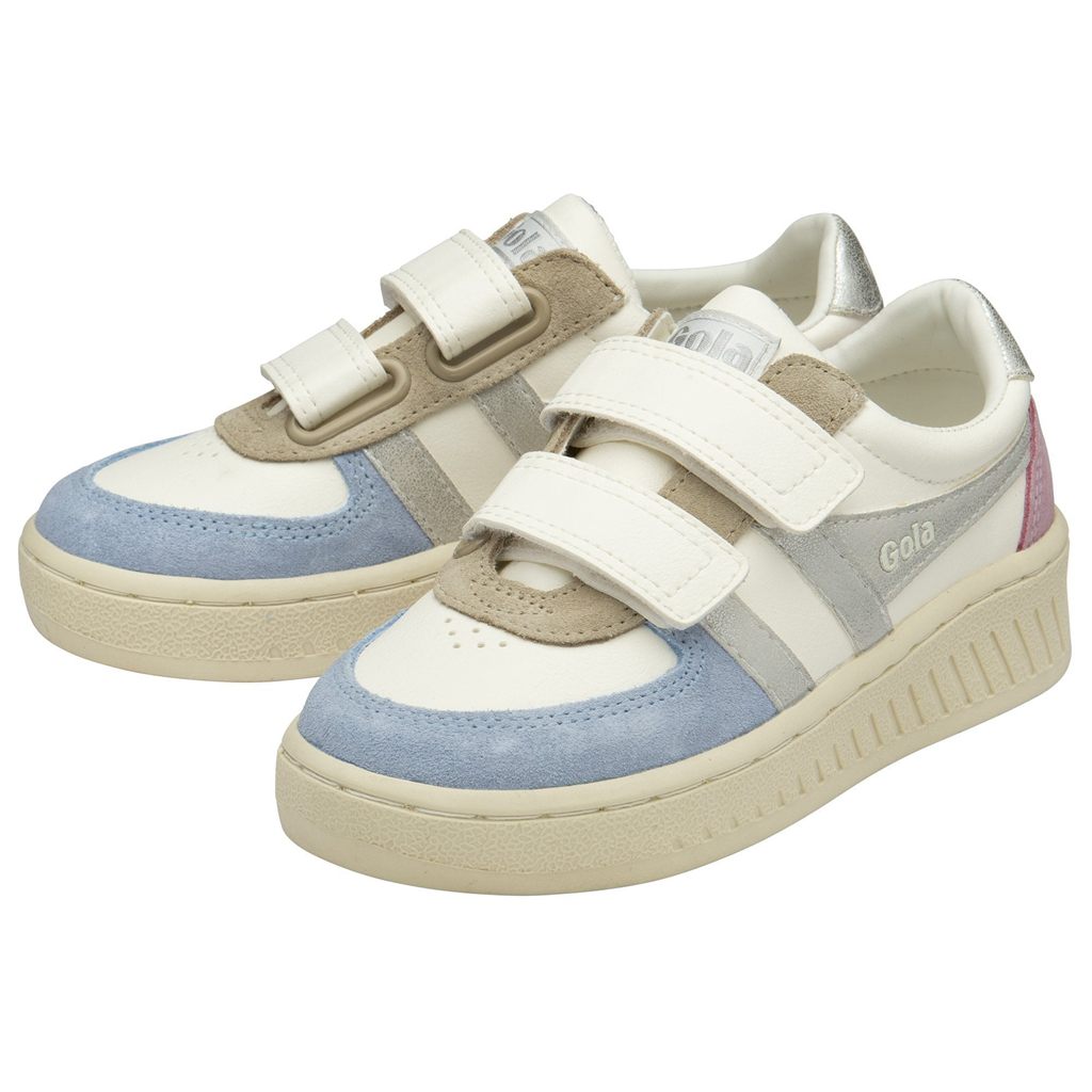 Gola Classics Grandslam Quadrant Strap Sneakers Blancas Plateadas Colombia | 972LOEASR