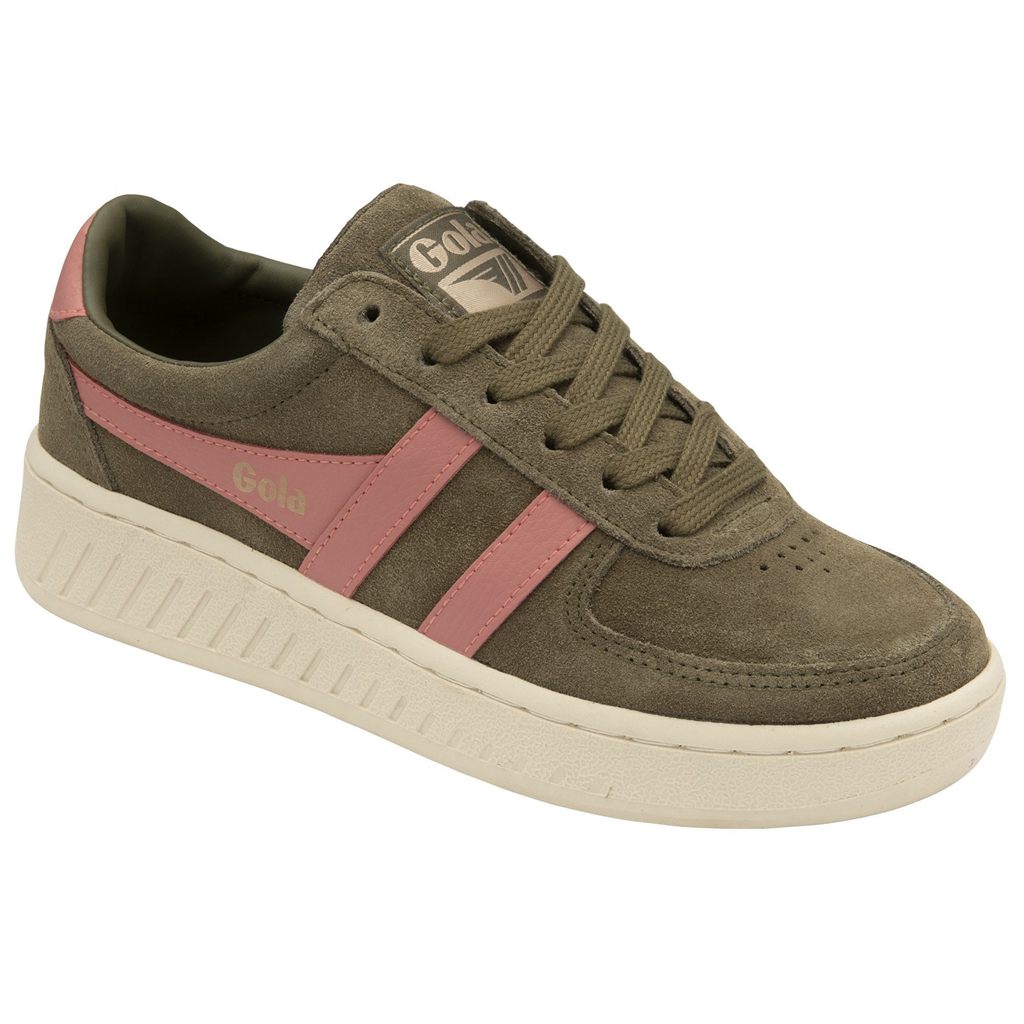Gola Classics Grandslam Suede Sneakers Kaki Coral Rosas Colombia | 052CTQZOR
